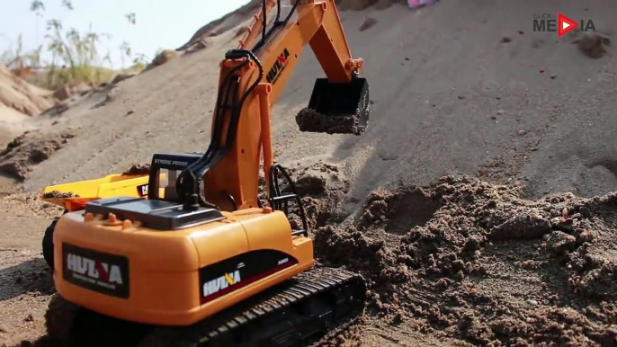 Bagger kinderfilm   Lastwagen für kinder Bagger im einsatz   Bau - Spielzeug kinderfilme für K