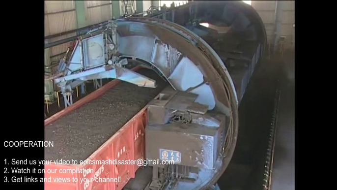 World Amazing Modern Intelligent Technology Machines Unloading Coal Train Rotary Dumper Operat