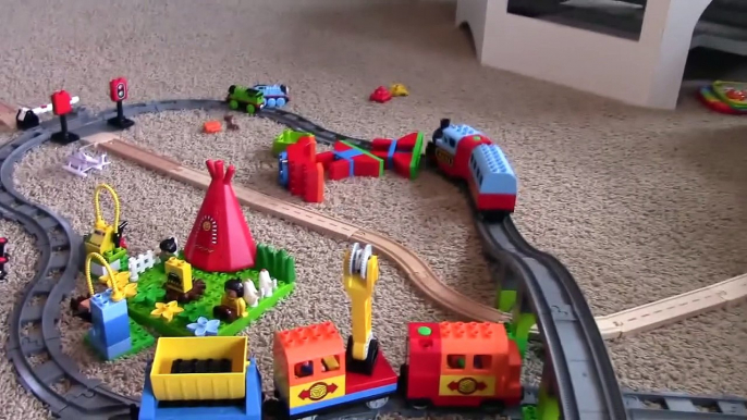 Thomas and Friends Wooden Railway _ Thomas Train and Lego Duplo Playtime Compilation