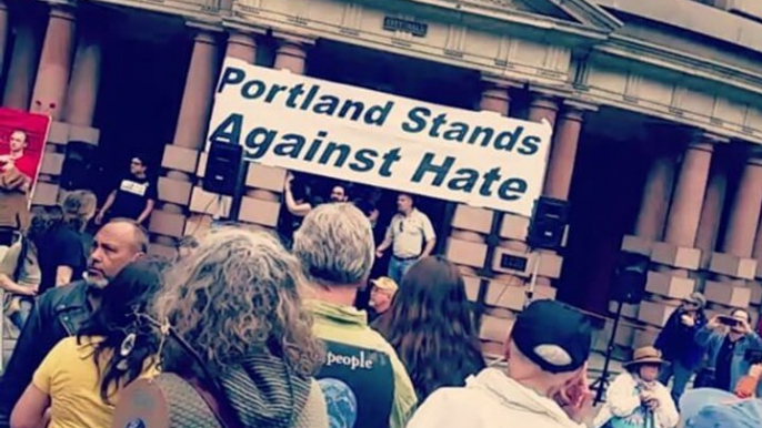 Opposing Protesters Gather at Portland City Hall