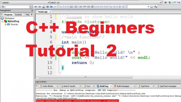 C++ Tutorial for Beginners 2 - Understanding C++ Program Structure