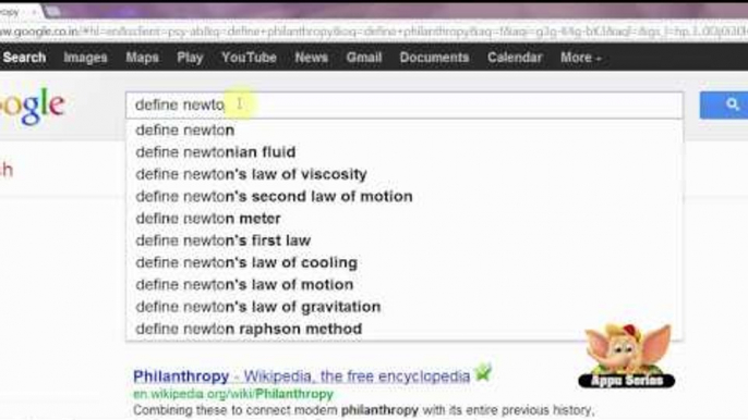 Google Search Tip 20 - Expantions from Dictionaries and Encyclopedias