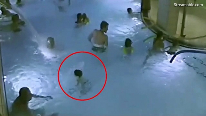 Horrifying moment a five-year-old boy starts drowning at a swimming pool in Helsinki and NOBODY notices