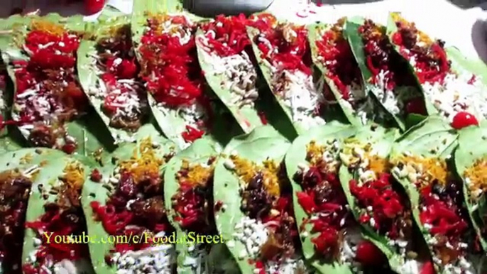 Indian Street Food - Mitha Pan (Sweet Betel Leaf) - Street Food India Kolkata -- Food Street