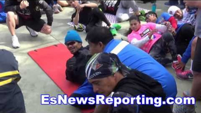 manny pacquiao mania in los angeles for floyd mayweather fight EsNews