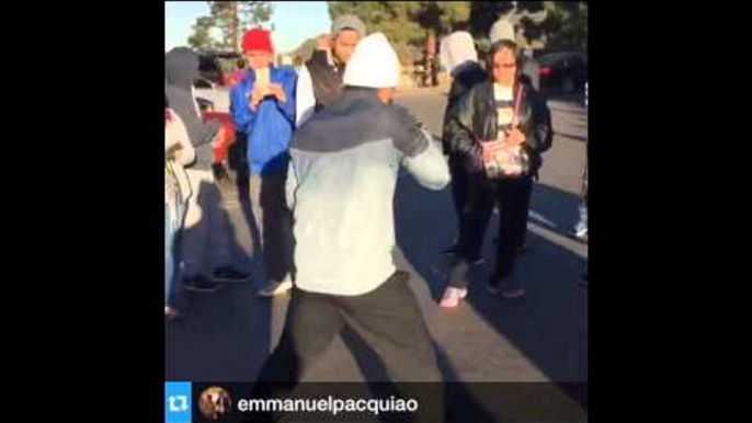 manny pacquiao vs floyd mayweather manny shadow boxing - EsNews