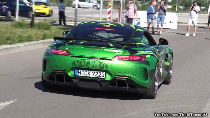 585hp Mercedes-Benz AMG GTR (Green Tiger) - Revs & Loud Acceleration! Huge Sounds!