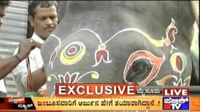 Artisitic Paintings & Decorations On The Dasara Elephants