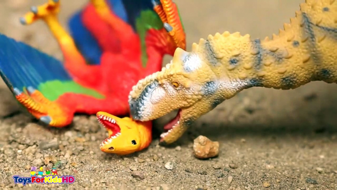 Videos de Dinosaurios para niños Yutyrannus v_s Rajasaurus  Schleic