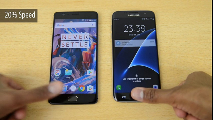 OnePlus 3 vs Galaxy S7 Edge - Fingerprint Scanner Speed Test