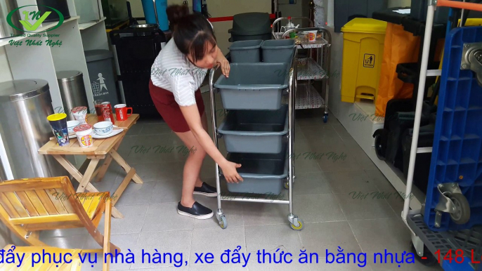 Xe đẩy phục vụ nhà hàng | xe đẩy dọn bàn bằng nhựa | Xe đẩy đồ ăn | kích thước xe thu dọn thức ăn