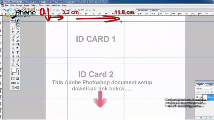 PVC Id Card Printing Page Layout (Template)   forasd Epson L800, L805, L810 & L850