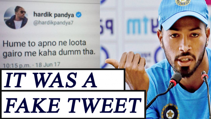 ICC Champions Trophy : Hardik Pandya calls tweet towards Jadeja as fake | Oneindia News