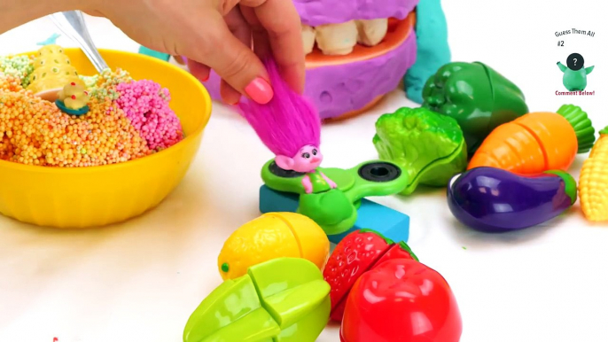 Trolls Movie Fidget Spinner Game w PlayDoh Drill N Fill Bergen Chef Poppy DJ Suki Branch &