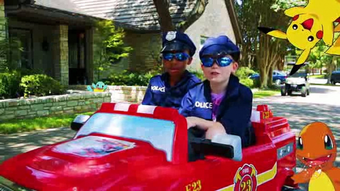 11.Little Heroes 36 Liar Liar Twin Kids Nerf War, Hidden Surprise Pokemon, Fire Truck & Kids Police Car_2_clip1