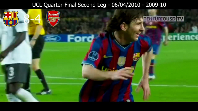 FC Barcelona vs Arsenal 17 8 All Goals in UCL 2006 2016 with English Commentary HD 720p