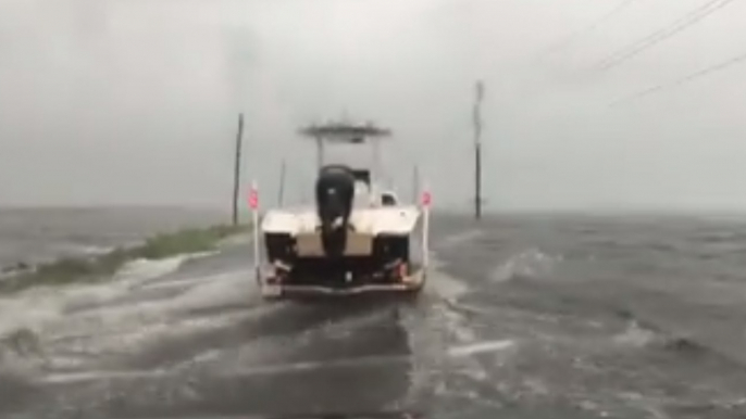 Roads Flooded in Grand Isle as Tropical Storm Cindy Approaches