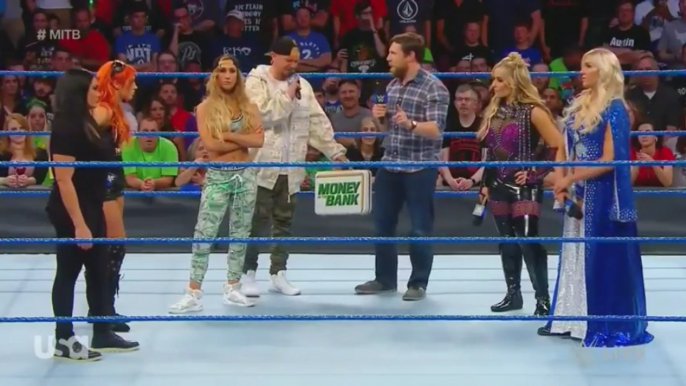 Charlotte Flair, Becky Lynch, Natalya, Tamina, Carmella, James Ellsworth, Daniel Bryan Segment SmackDown 06.20.2017