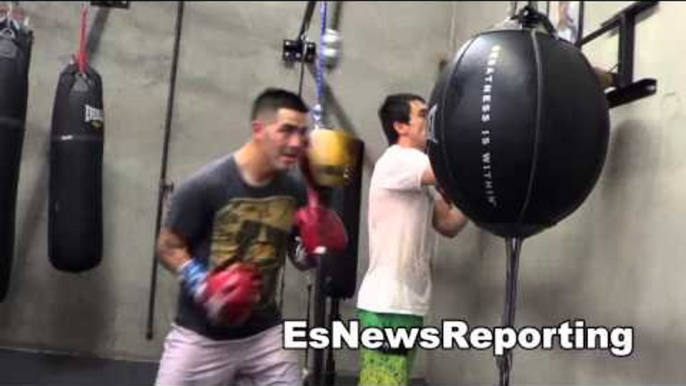 rios vs pacquiao brandon rios gettting ready to ko manny - EsNews Boxing