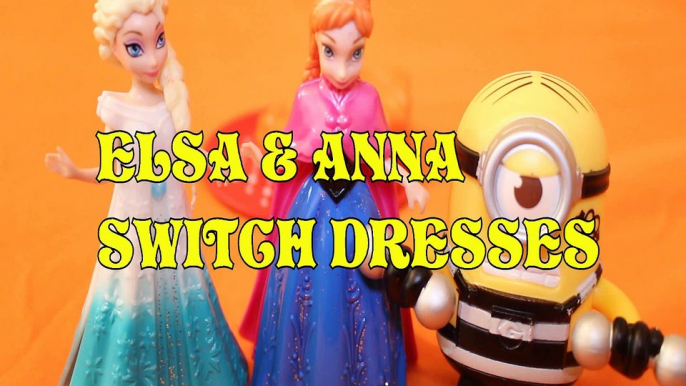 ELSA & ANNA SWITCH DRESSES + MINION DESPICABLE ME FROZEN DISNEY PRINCESSES Toys Kids Video