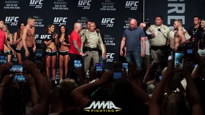 UFC 202- Nate Diaz vs. Conor McGregor Staredown