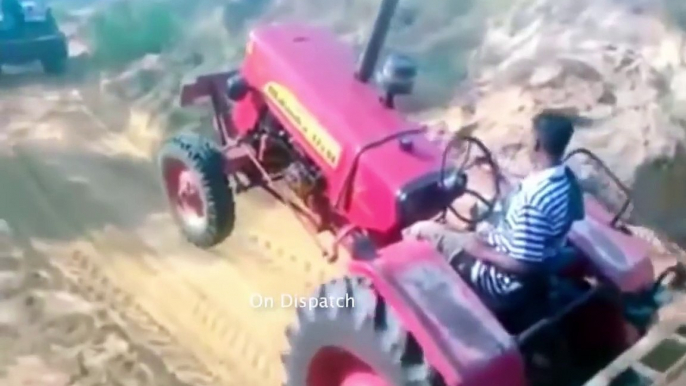 Tractors on Difficult Roads Funny Skill Driving