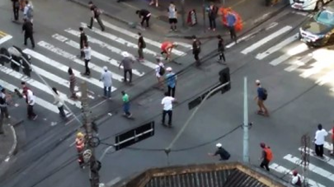 Driver Runs Over Skateboarders