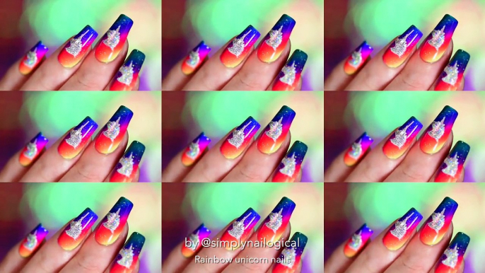 Peut peut mon ongle ongles maintenant arc en ciel balade dans Licorne ❀ art