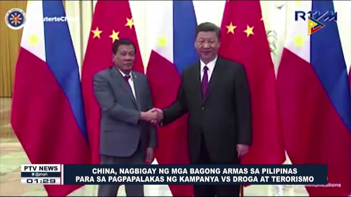 China, nagbigay ng mga bagong armas sa Pilipinas para sa pagpapalakas ng kampanya vs droga at terorismo