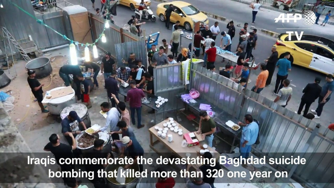 Iraqis mark first anniversary of devastating Baghdad blast