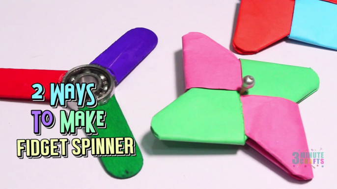 3 Minute Crafts / 2 ways to make fidget spinners / DIY Popsicle stick crafts and origami art