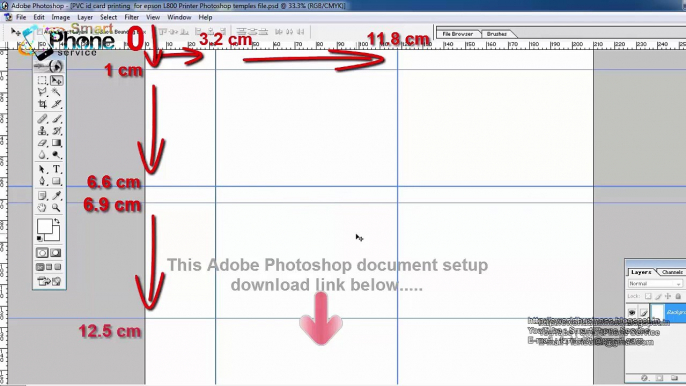 PVC Id Card Printing Page Layout (Template)  for Epson L800, L805, L810 & L850 Printer