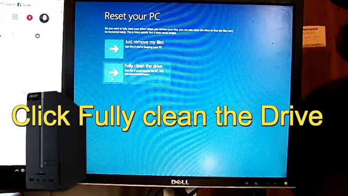 Acer Aspire Desktop AXC 603G Factory Reset Windows 8