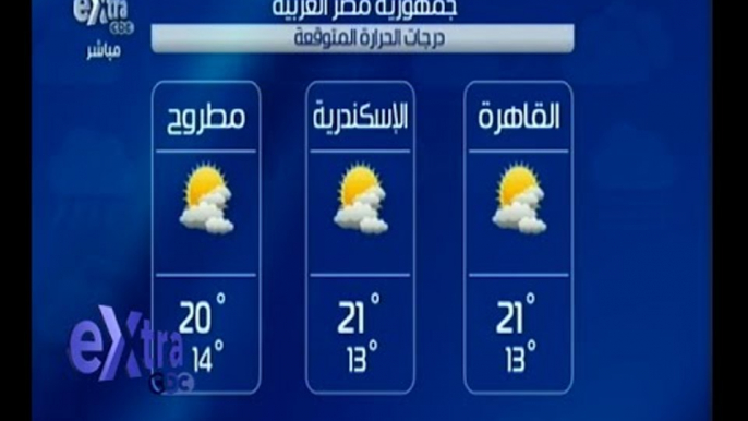 #غرفة_الأخبار | الطقس معتدل على السواحل الشمالية ودافئ على الوجه البحري والقاهرة