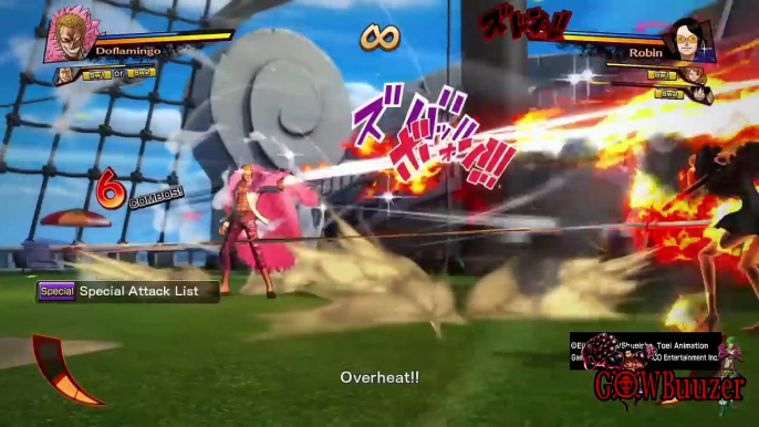 ONE PIECE: Burning Blood -NEW Film Gold DLC Pack, Gildo Tesoro Vs. Luffy,Nami & Robin All