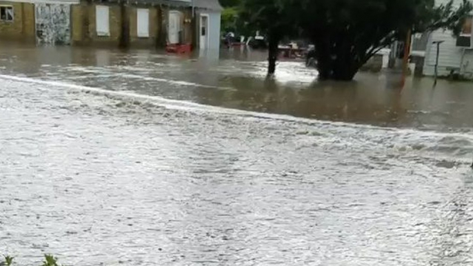 Flooding Causes Road Closures in Burlington, Wisconsin