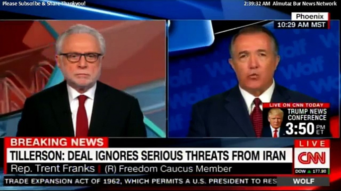 Rep. Trent Franks speaks on U.S Official: China ON HIGH ALERT Over North Korea. #China