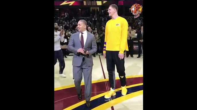 Timofey Mozgov receives his Championship Ring and is attacked by the rest of the Cavaliers