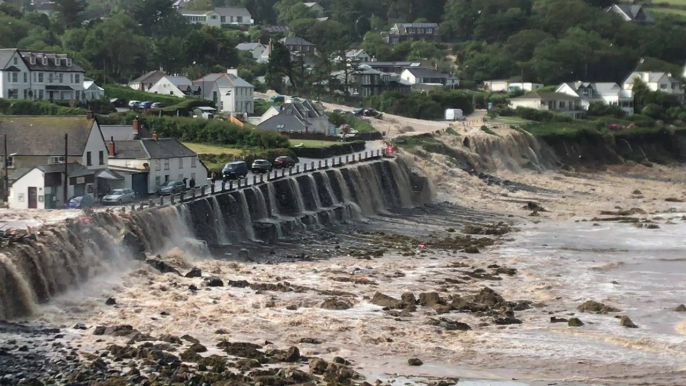 Floodwaters Rush Downhill As Flash Floods Hit Coverack