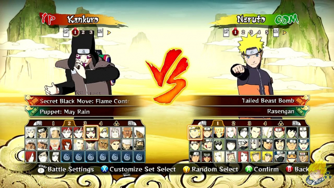 Naruto Shippuden: Ultimate Ninja Storm Generations - All Charers In Select Screen