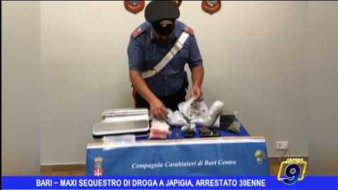 Bari |  Maxi sequestro di droga a Japigia, arrestato 30enne