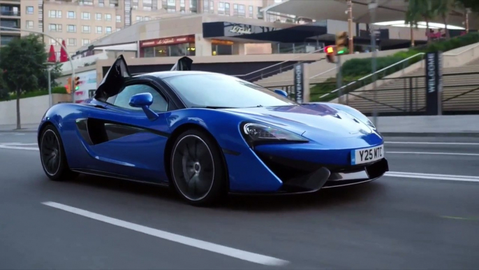 McLaren 570S Spider Driving Video in Vega Blue