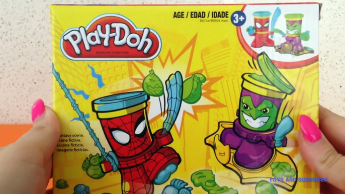 Y masa duende Verde hombre maravilla jugar juego araña juguete Doh can-heads unboxing