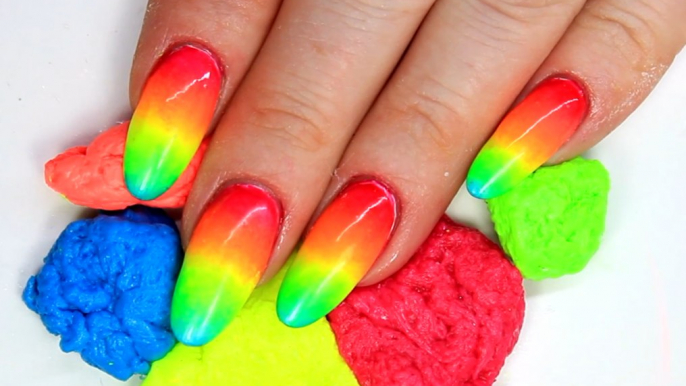 NAIL POLISH ¦  2 & 3 INGREDIENT NEON SLIME ¦BEST NAIL POLISH ¦ HAW TO BEST NAIL POLISH