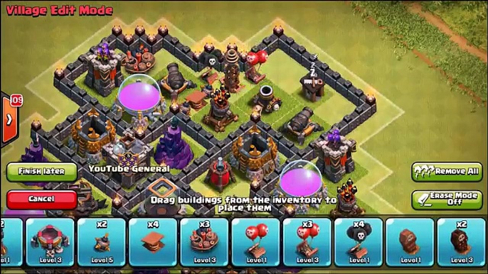 Clash Of Clans - Town Hall 9 (TH9) Best Farming Base 2 Air Sweepers + Dark Spell Fory N