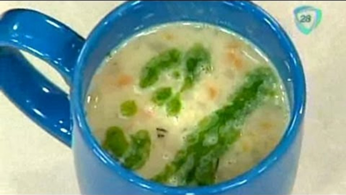 Cocinemos Juntos. Sopa de alubias blancas con aceite de cebollín