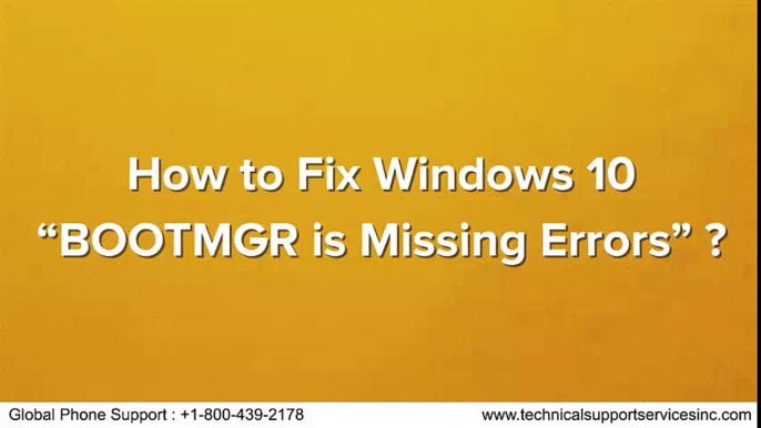 How to Fix Windows 10 BOOTMGR is Missing Errors