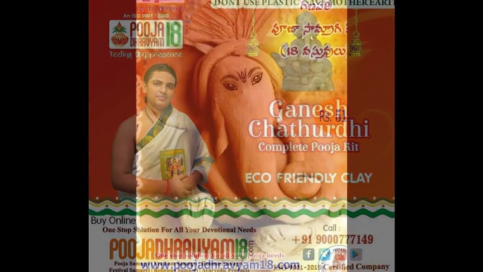 ECO Friendly CLAY Ganesha - Poojadhravyam18