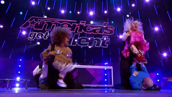 Heidi Kisses Mel b Comedy Group Bring Agt judges To Life on America's Got Talent