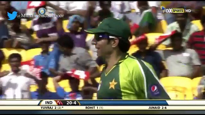 Junaid Khan Clean bowled Sehwag Kohli Gayle Yuvraj Smith Hussey Pollard and Sangakara